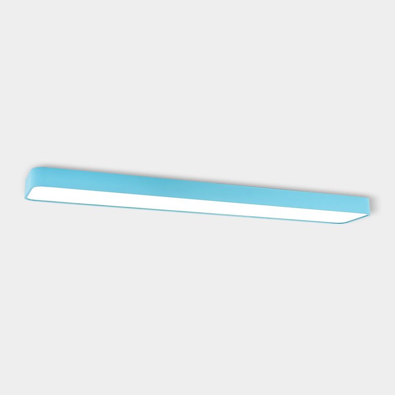 Rectangle Shape Ceiling Lamp Modern Aluminium 1 Light Flush Mount for Kindergarten
