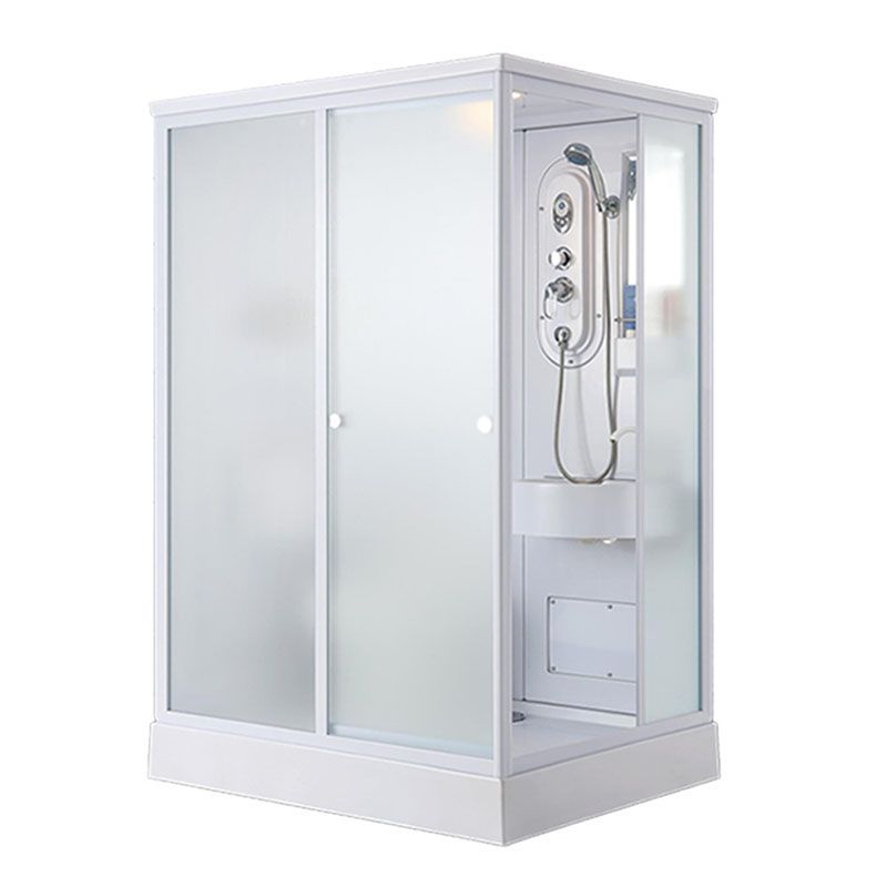 White Rectangle Shower Enclosure Tempered Glass Shower Enclosure
