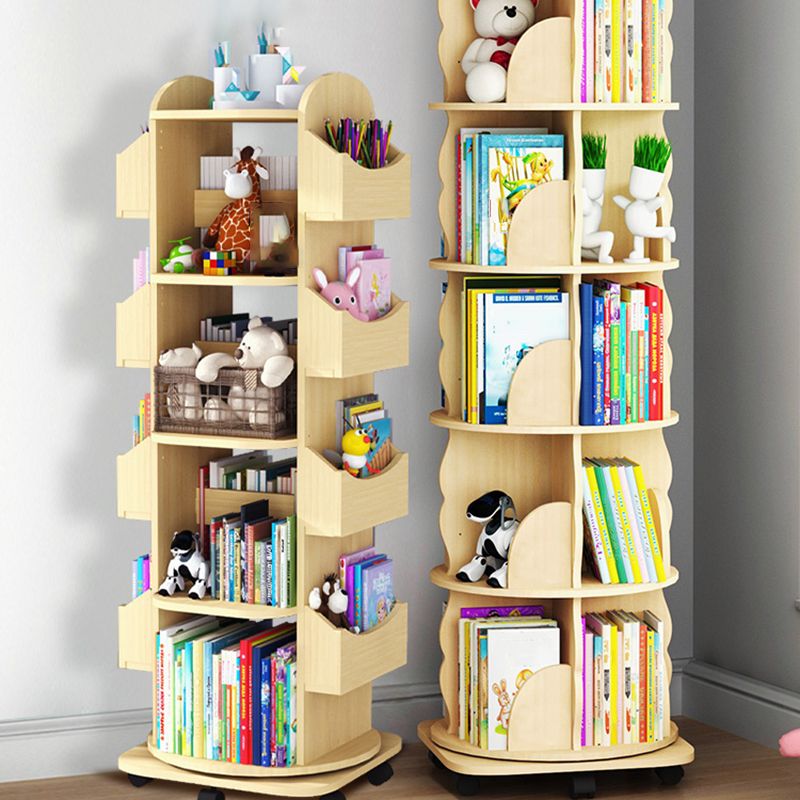 Standard Wooden Bookcase Contemporary Closed Back Bookshelf with Shelves