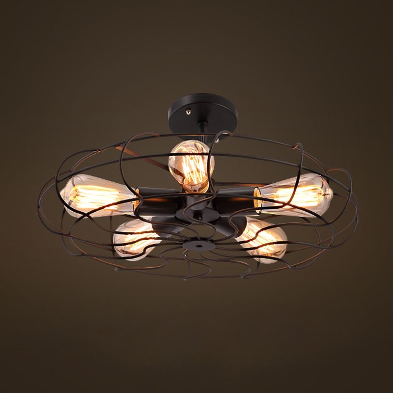 Metal Ceiling Light Fixture Industrial Style Ceiling Flush Mount