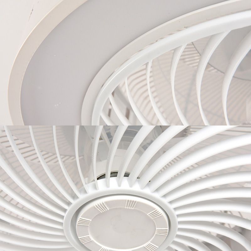 Moderne nordische LED -Makkaronendeckenvorrichtung Schmiedeeisen kreisförmige Deckenventilatoren mit Acrylschatten