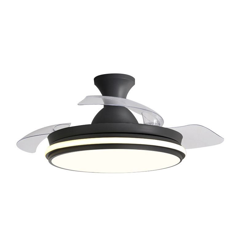 Round Metal Ceiling Fan Lights Kids Style 2 Light Ceiling Fan Lamps for Living Room