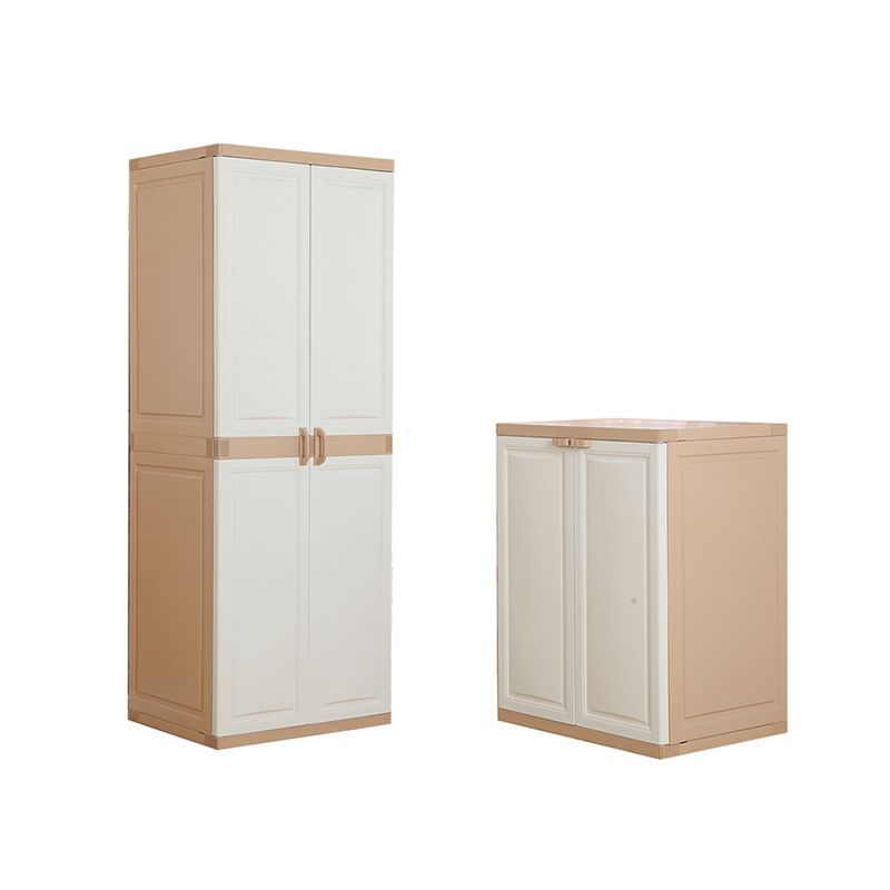 Matte Finish Hinged Door Storage Cabinet Contemporary Plastic Cabinet