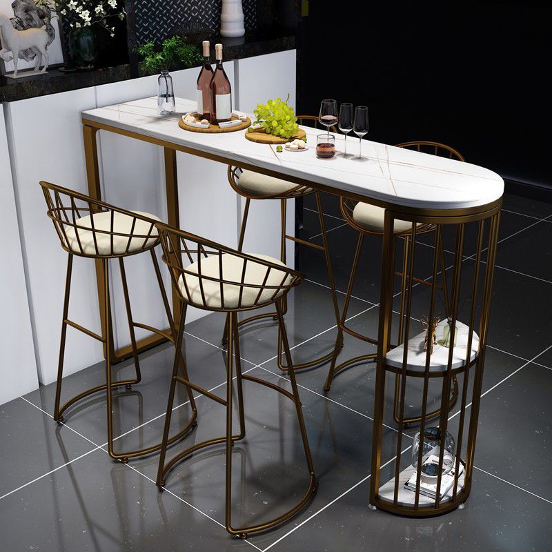 Modern Low Back Upholstered Indoor Bar Stools with Metal Base