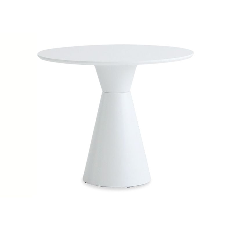 28.3 " H Single Leg Metal Base Solid Color Round Slate Coffee Table For Apartment