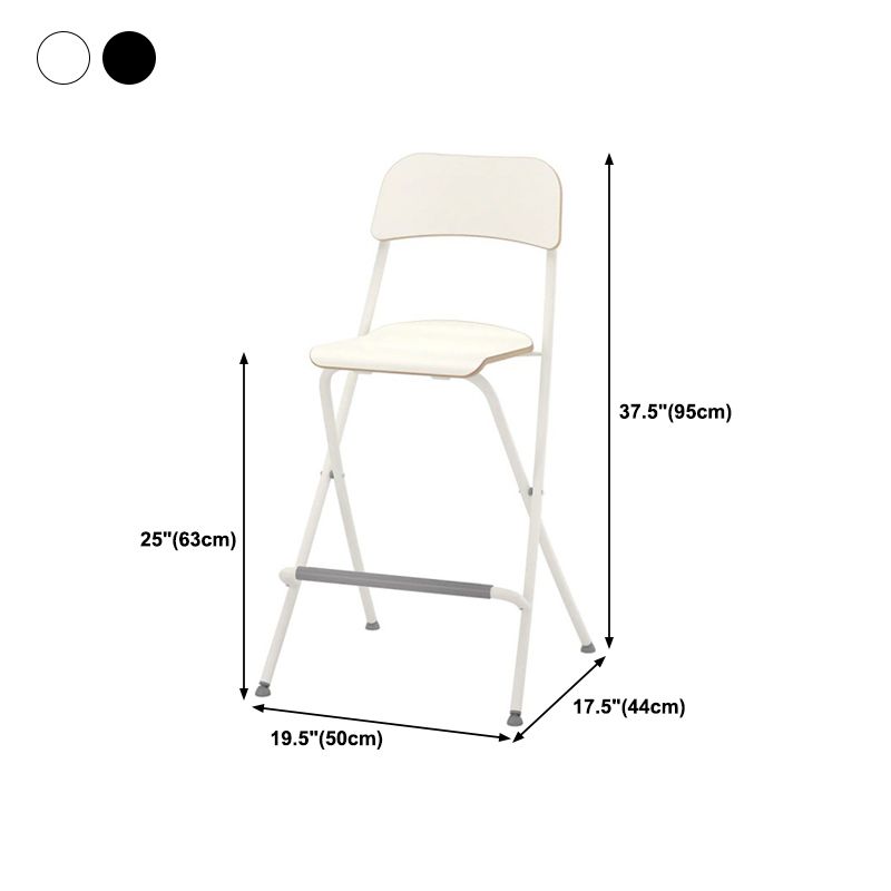 Industrial Folding Wood Stool Backrest Counter Stool for Restaurant