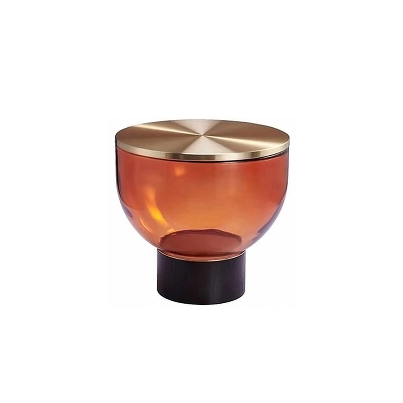Contemporary Style Round Side End Table Pedestal Glass Side Table