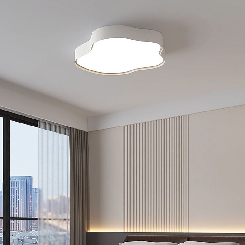 White Ceiling Light Fixture Nordic Metal LED Flush Mount for Bedroom