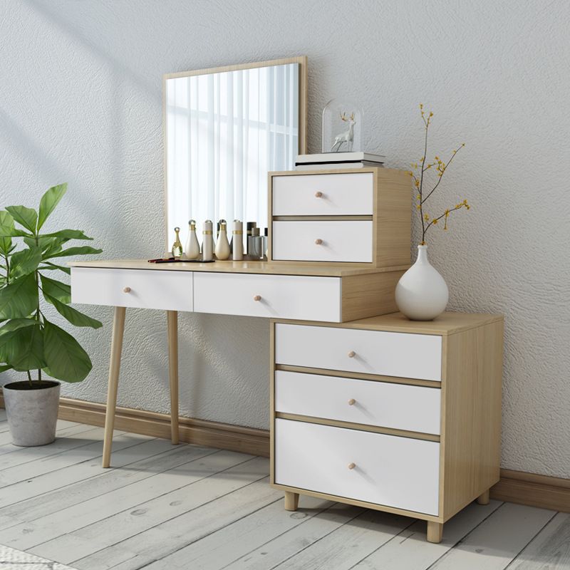 Bedroom Make-up Vanity in Natural Nordic Engineered Wood Dresser