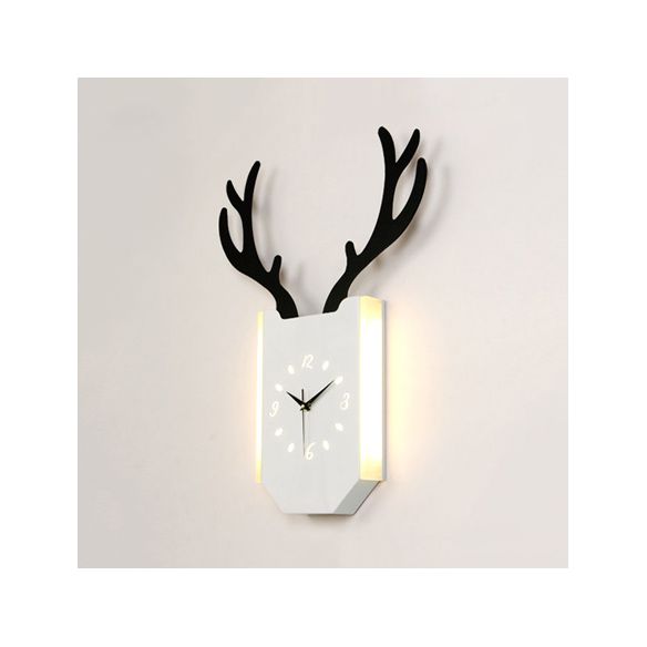 SCONCE LICHT LICHT VAN HOUTKLOCK SCORMER met verweerders HALLWAY FOYER Rustieke dieren LED Wandlamp