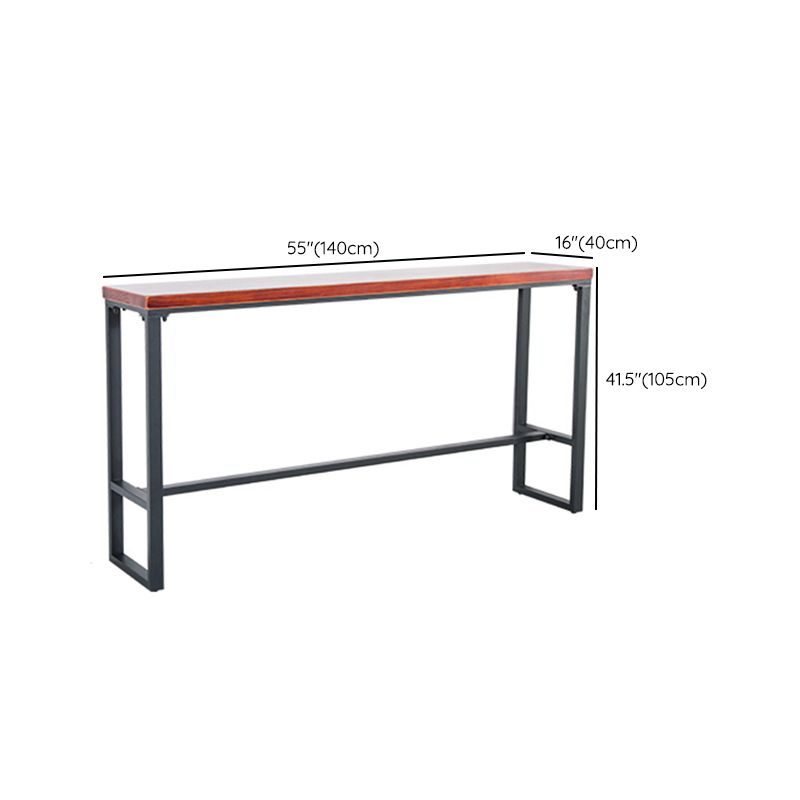 Solid Wood Bar Table Industrial Brown Dining Table for Kitchen Use
