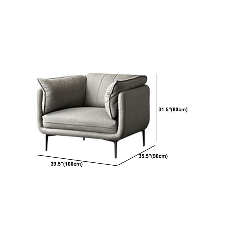 Modern Faux Leather Sofa Stain-resistant Tuxedo Arm Sofa in Gray