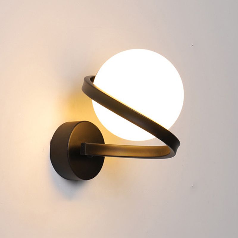 Modernism Globe Bath Vanity Lighting Metal Black/White Light for Bathroom