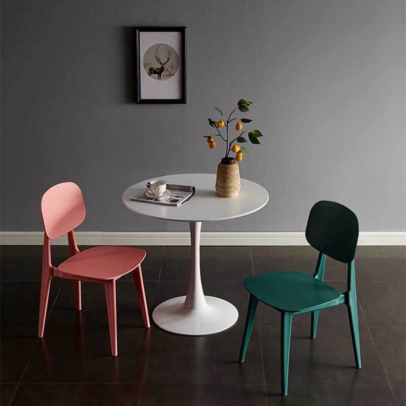 Scandinavian Plastic Armless Dining Chairs Open Back Side Chair (Set of 4)