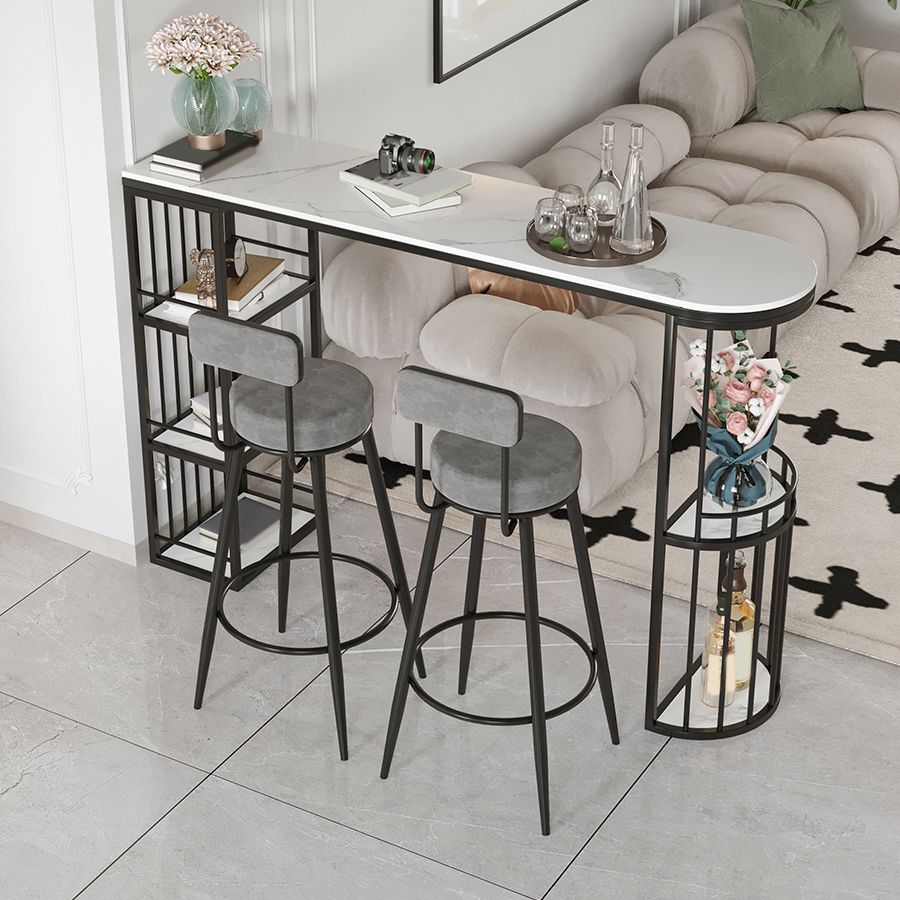 Modern Bar Table Set 1/2/3 Pcs Stone Specialty Pub Set for Living Room