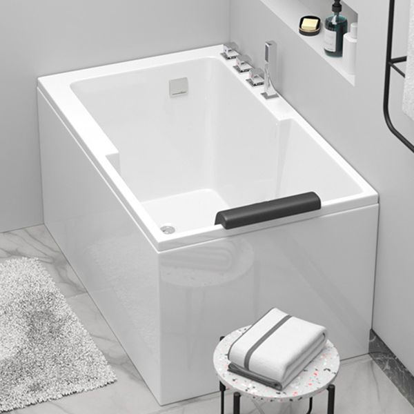 Back to Wall Soaking Bath Modern Rectangular Antique Finish Bath Tub