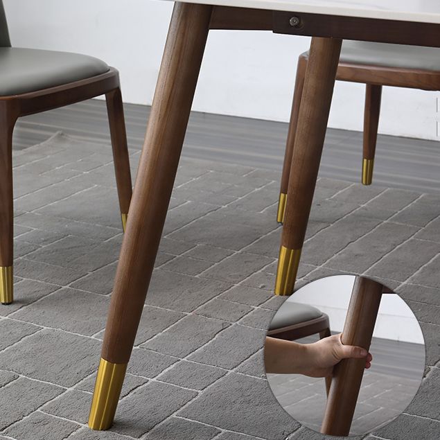 Medieval Modern Rectangle Dining Table Sintered Stone Table with 4 Legs for Restaurant