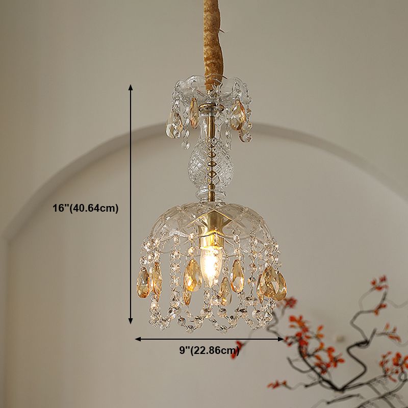 Topfabdeckung Schatten Hängende Beleuchtung moderner Stil Kristall 1 hängende Lampe für das Restaurant