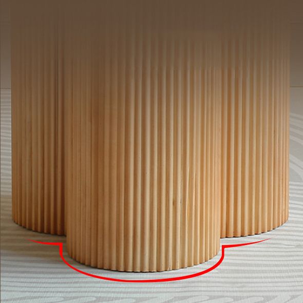 Juego de mesa de madera moderna de 5/7 con mesa redonda de comedor con sillas transversales