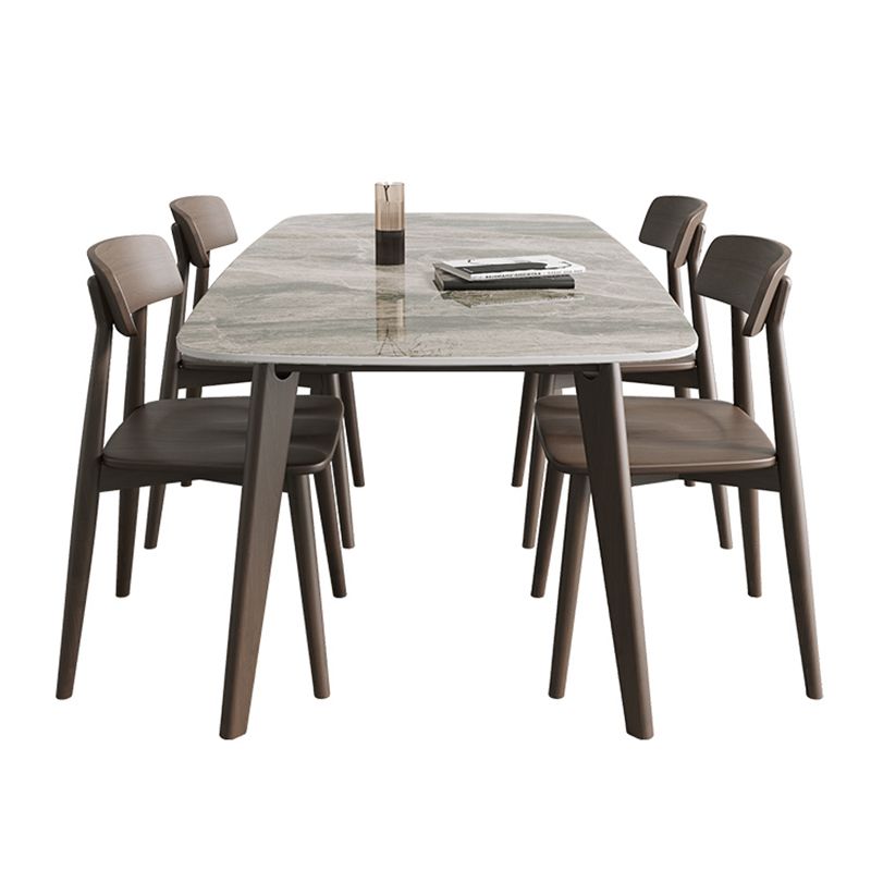 Rectangle Dining Table Oak Solid Wood Base Dining Table with 4 Legs