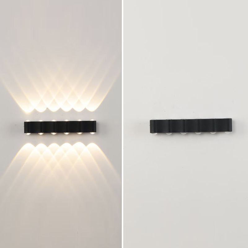 Contemporary Aluminum Wall Light 2.5" High Multi Light Wall Washer for Outdoors