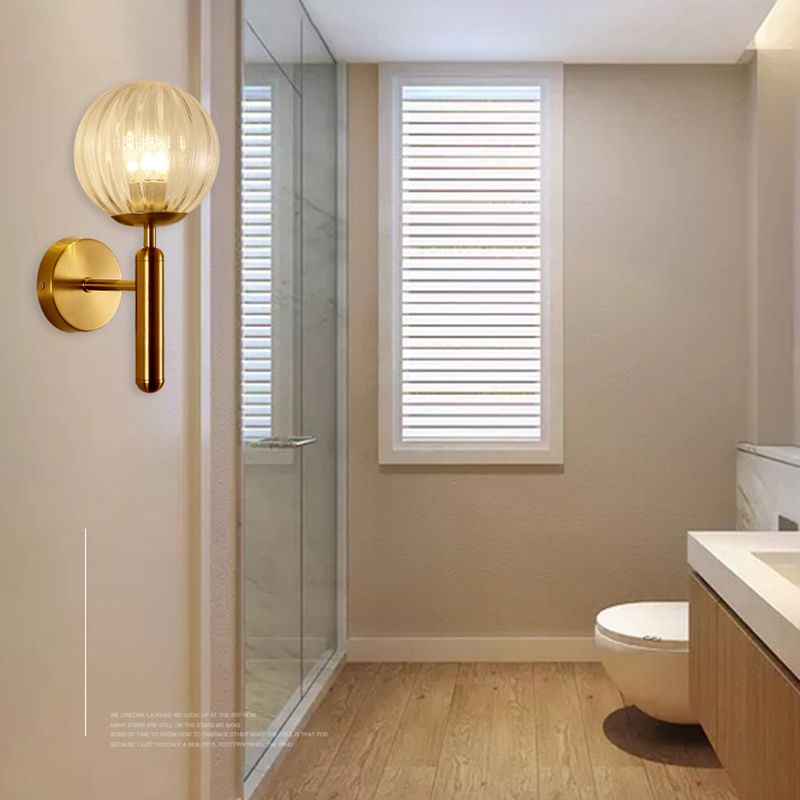 Glass Globe Shade Wall Light Fixture Nordic Style 1 Lights Wall Mount Lamp for Living Room Bedroom