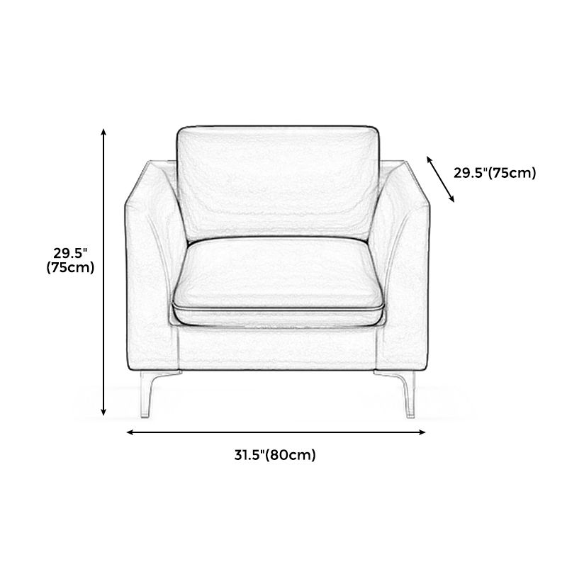 Gold Modern Fabric Sofa with Bolster Pillows 29.53"High Square Arm Sofa