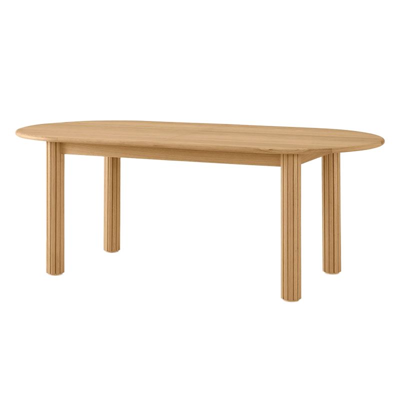 Oval Dining Table Pine Solid Wood Dining Table with 4 Legs for Kitchen
