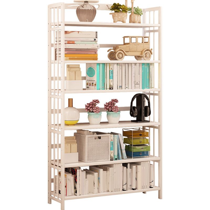 Modern Bamboo Floor Shelf Bookcase Open Etagere Bookshelf for Study Room