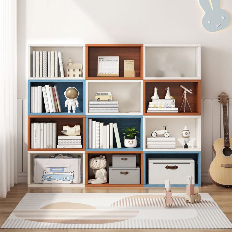 Contemporary Engineer Wood Bookshelf Closed Back Bookcase,17.7"L x 6.7"W x 11.8"H