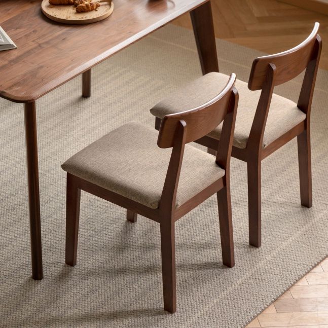 Contemporary Upholstered Armless Chair Indoor Oak Dining Chair