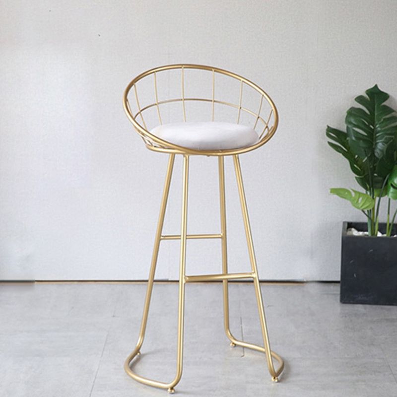 Scandinavian Bar and Counter Stool Low Back Stool with Sled Base in Gold