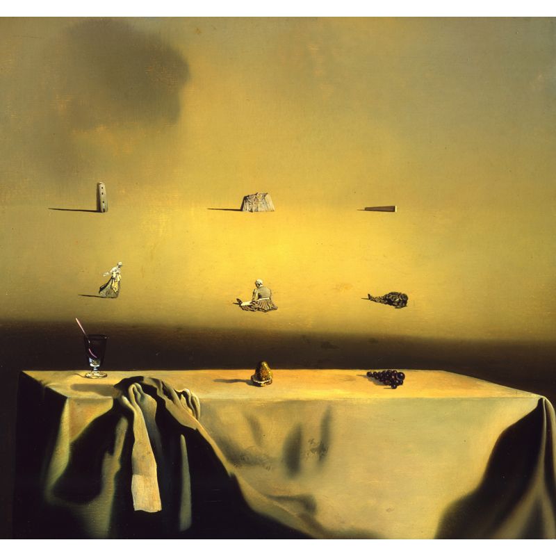 Surreal Morphological Echo Mural Decal Yellow Dining Room Wall Covering, Custom Size