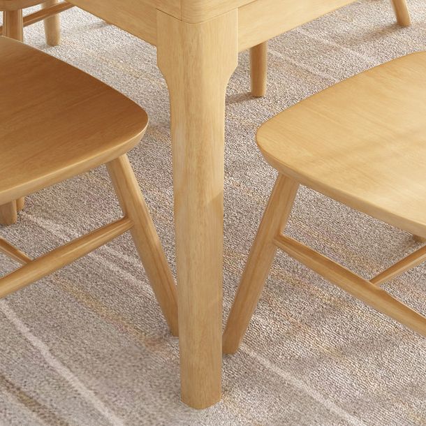 Modern Style Solid Wood Dining Table Brown Round Drop-Leaf Table with 4 Legs