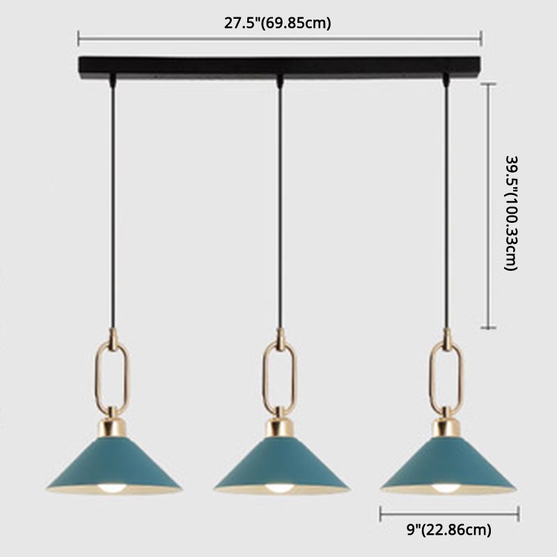 Modern Macarons Umbrella Shade Pendant Light Metal Pendant Lighting with Metal Ring