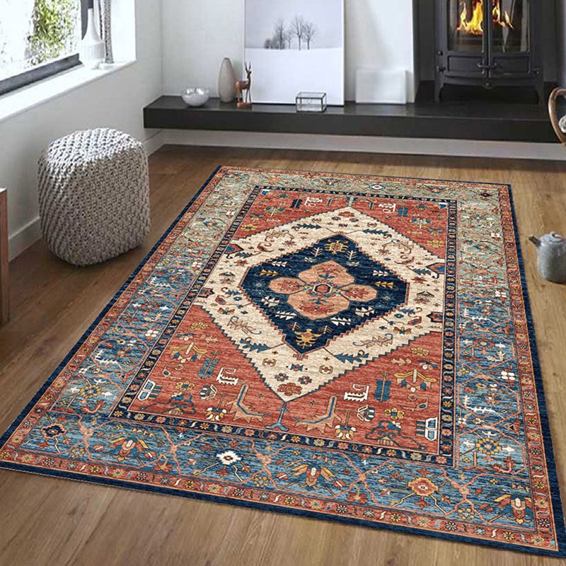Moroccan Southwestern Print Indoor Rug Polyester Carpet Stain Resistant Area Rug for Home Decoration