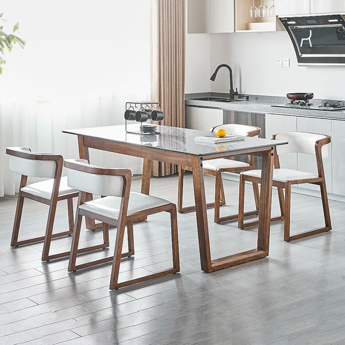 Silla lateral de comedor de madera tradicional, silla lateral de comedor con respaldo abierto para uso doméstico