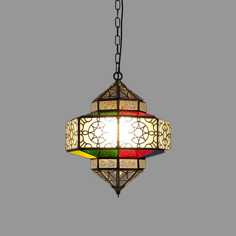1 Kopfhänger Beleuchtung Art Deco Lantern Metall Hanging Lampe in Schwarz für die Küche