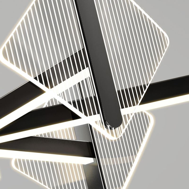 Creative Acrylic LED Chandelier Modern Style Pendant Light in Black for Bedroom
