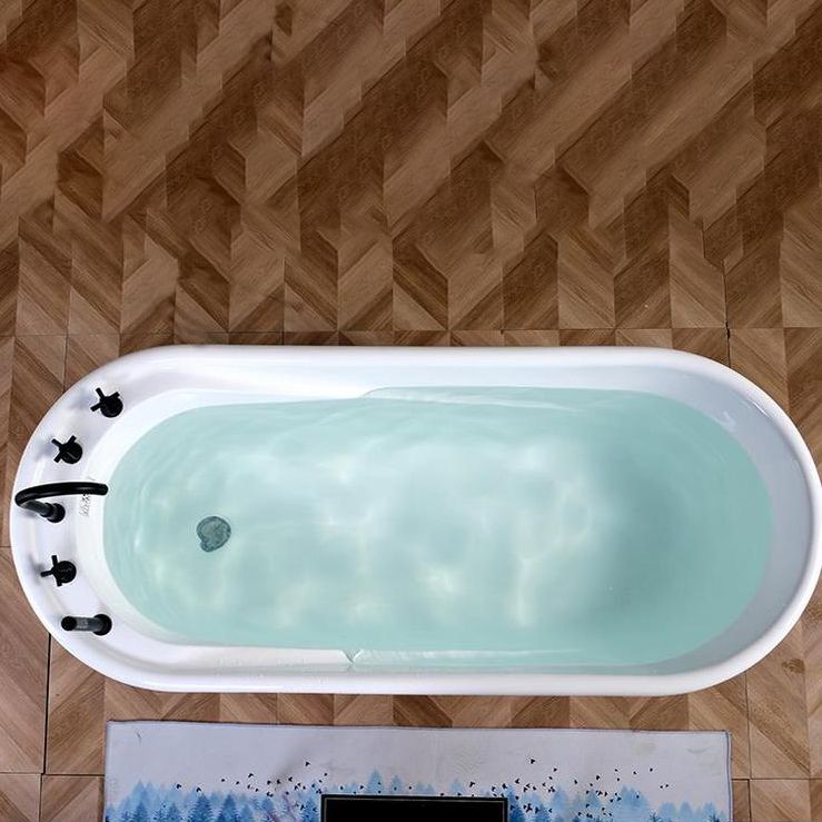 Modern Freestanding Bathtub Acrylic White Bathtub , 28.35-inch Wide (Board not Included)