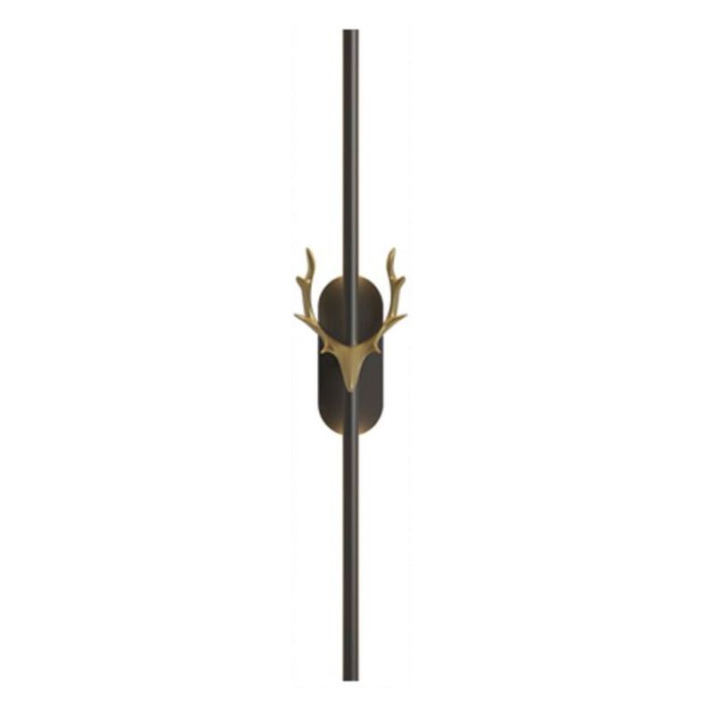 Modern Style Linear Shape Wall Sconce Metal 1 Light Sconce Lighting in Black for Bedroom