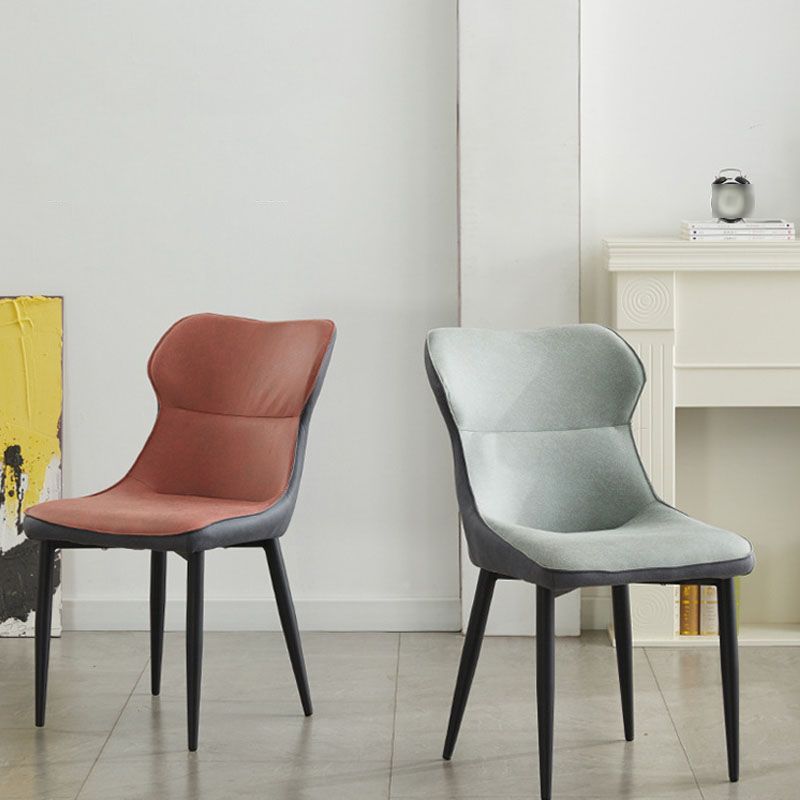 Contemporary Style Dining Chairs Arm Side Chair with Metal Legs