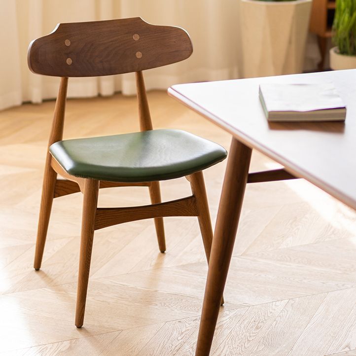 Contemporary Style Side Chair Wood Open Back Dining Room Chair for Home