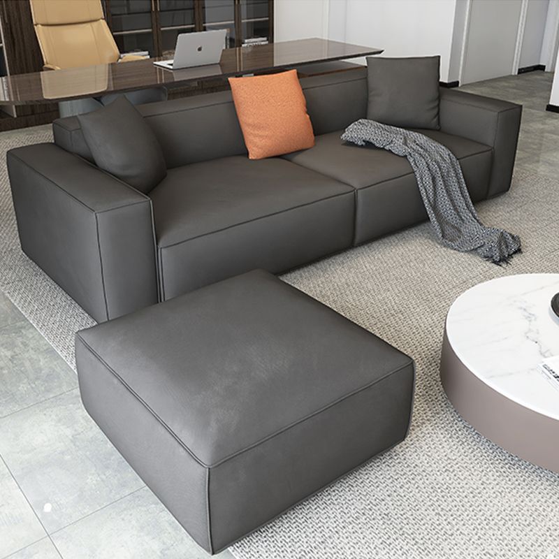 Square Armrest Latex Padded/light Grey Dark Grey/off-white/orange Sofa