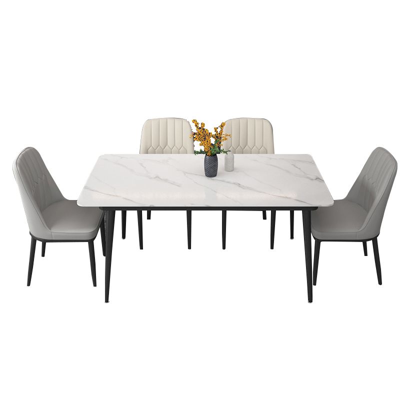 Fixed Sintered Stone Top Dining Furniture with 4 Legs Base Dining Table Sets for Home