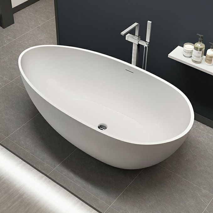 Freestanding Soaking Bath Antique Finish Oval Modern Bathtub (Faucet not Included)
