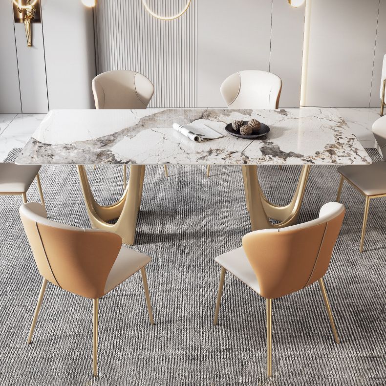 Luxury Sintered Stone Dining Set Rectangle 1/4/5/7 Pieces Dining Room Table Set