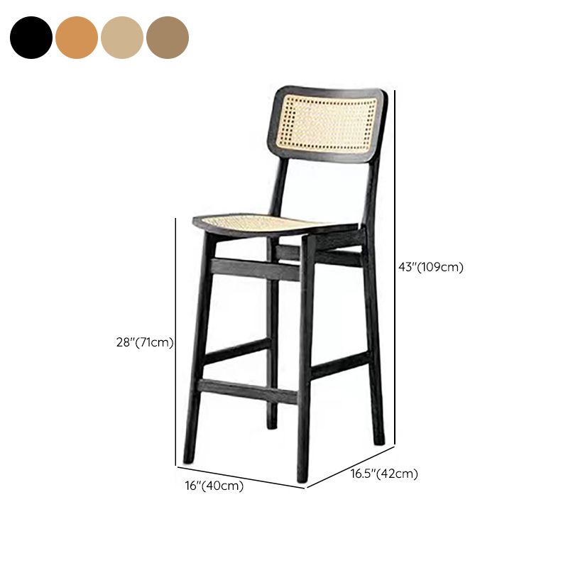 Modern Solid Wood Counter Chair Armless Bar and Counter Stool