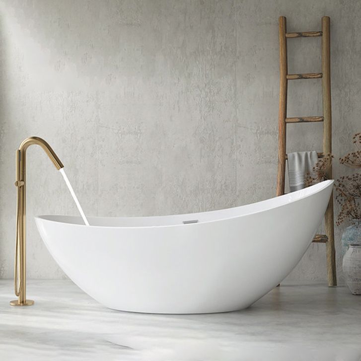 Oval Flat Bottom Soaking Bathtub Antique Finish Modern Bathtub (Board not Included)