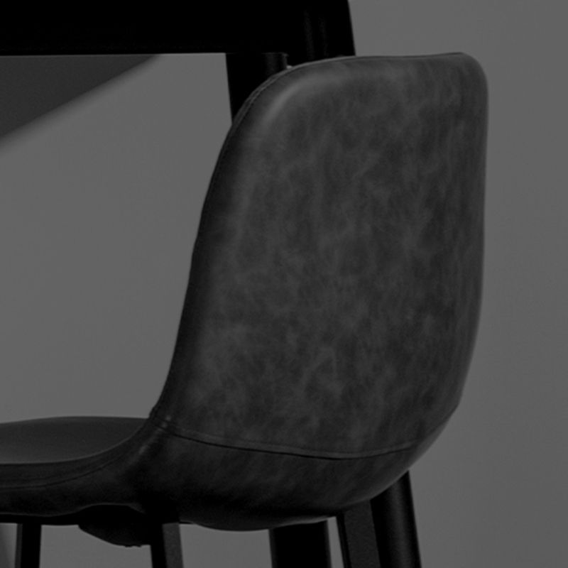 Scandinavian Metal Stool Faux Leather Upholstered Counter Stool